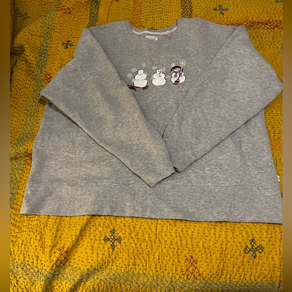 Vintage Field Gear Gray Snowman Sweatshirt